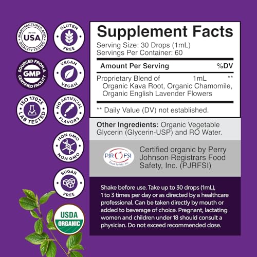 Bundle of Potent Liquid Kava Kava Drops Supplement with Kavalactones for Balanced Mood and Chewable Vitamin C Gummies for Adults - Ascorbic Acid Natural Immune Booster and Natural Cold Remedy