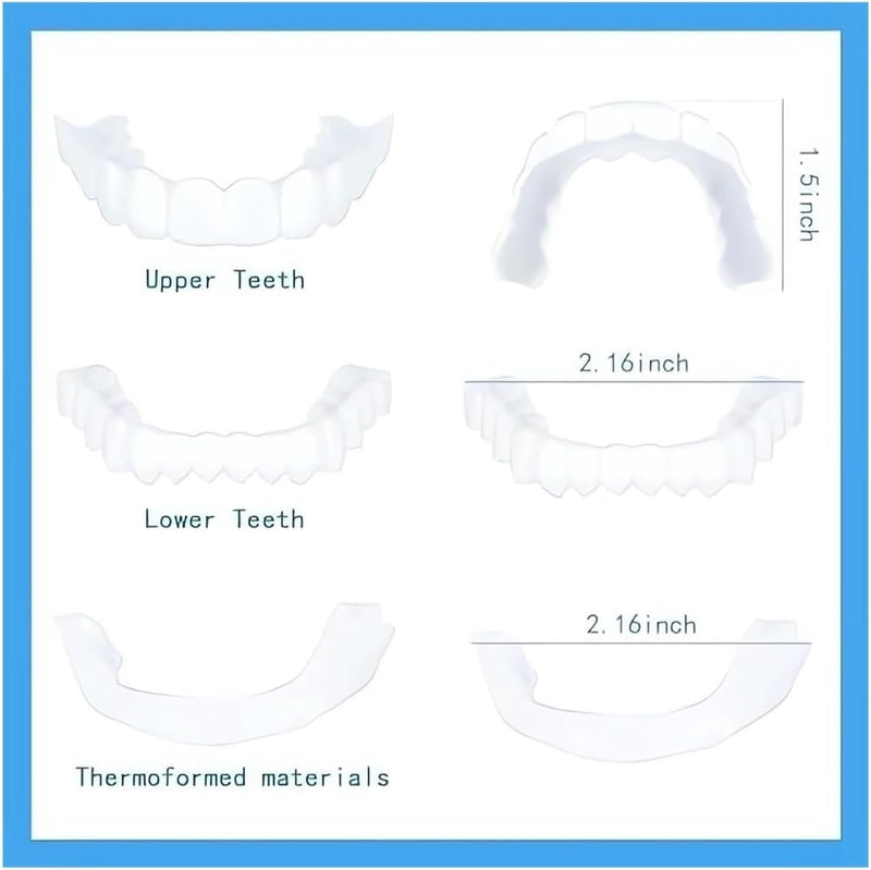 [Australia] - ‌2 Pairs Adjustable Temporary for Men & Women, Natural Comfortable Design to Restore Confident Smile (1) 1 