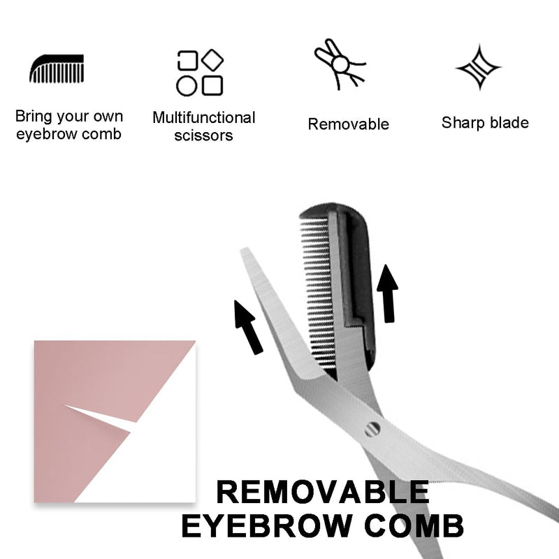 [Australia] - 1 piece eyebrow trimmer, eyebrow scissors with comb for eyebrow trimming, make-up tools (black). 