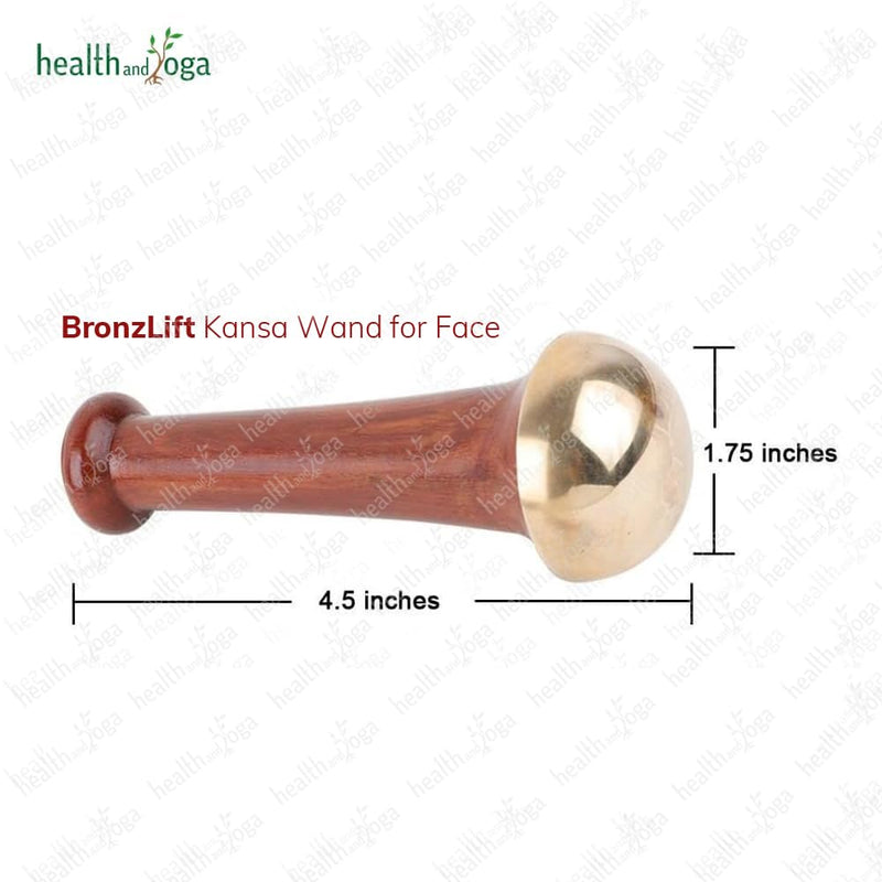 HealthAndYoga™ BronzLift Kansa Face Massager and Kumkumadi Face Oil Trial Vial - Kansa Wand Ayurveda Benefits of Bronze - Skin Lustre (Single Dome) Single Dome