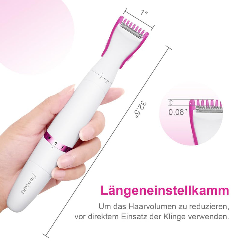 [Australia] - Funstant bikini trimmer, intimate pubic hair razor with comb, electric intimate area razor for women, safe hair trimmer with floating foil, intimate hair trimmer for women's private area 