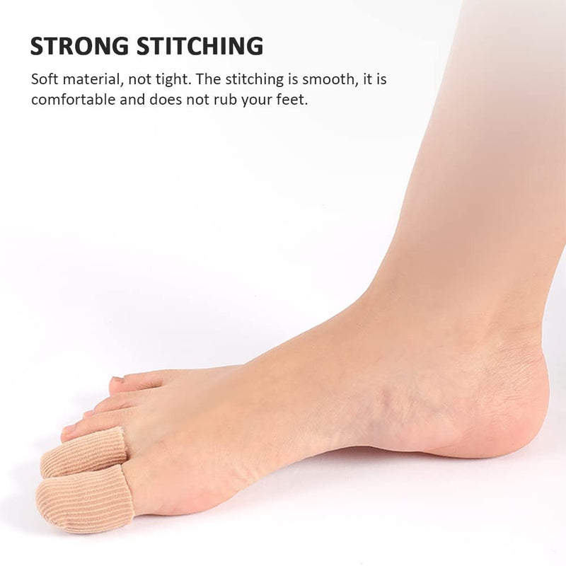 [Australia] - Ssiyiya Gel Toe Protector Big Toe Soft Fabric Toe Protector Closed Caps Toe Cuffs Anti Friction Big Toe Protector for Men Women Foot Care 8 Pack Skin Tone 