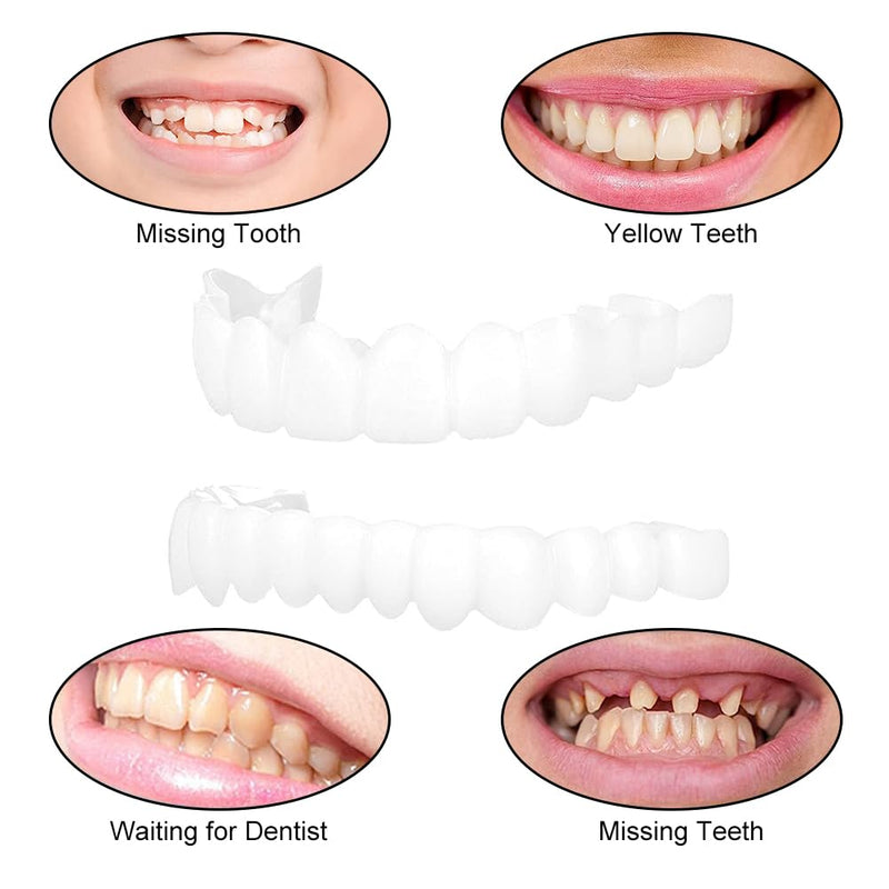 [Australia] - Prostheses Fake Teeth, 5 Pairs False Artificial Teeth Braces Smile Veneers Cosmetic Temporary Teeth Dentures Prosthesis Artificial Veneers Teeth Top and Bottom 