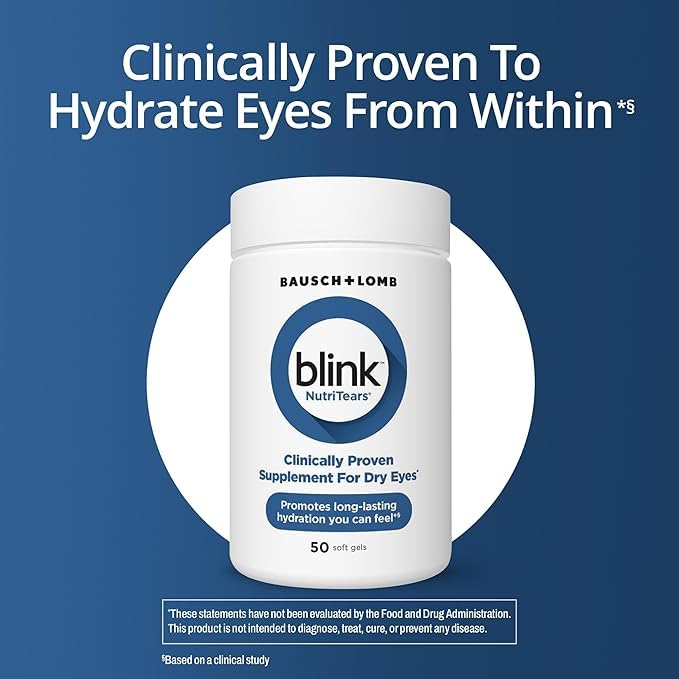 BLINK NutriTears Supplement + Boost Preservative-Free Eye Drops Bundle, Moisturizing & Soothing for Mild Dry Eyes, with Hyaluronate, NutriTears Eye Care Supplement to Hydrate Eyes from Within