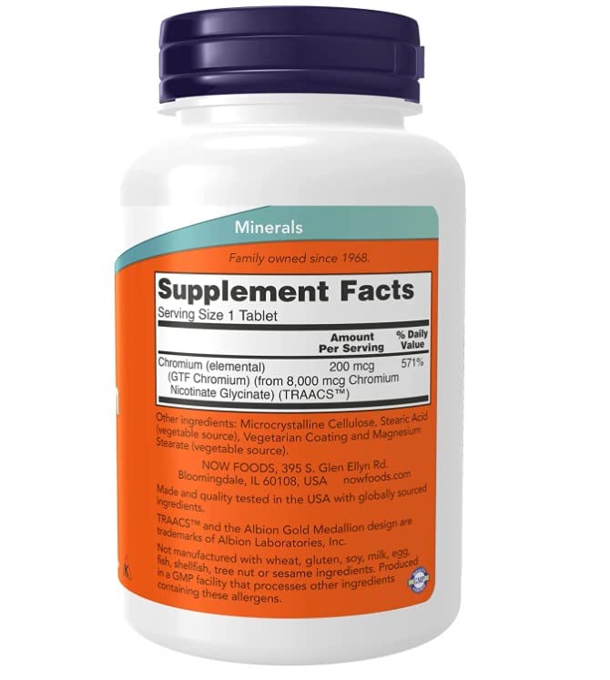 [Australia] - Now Foods GTF Chromium (Chromium) 200mcg, 250 vegan tablets, vegetarian 