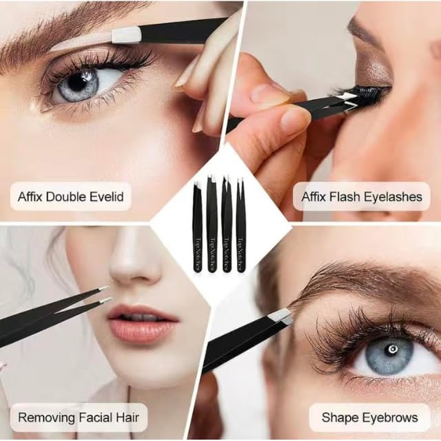 Tweezer Set - High Grade Tweezers For Women And Men, Perfect For Eyebrows Facial Hair Ingrown Hair And Splinter Removal