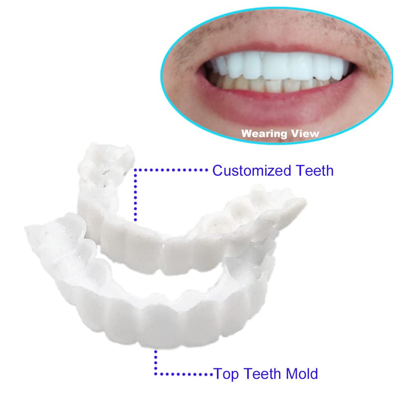 [Australia] - Denture Smile Teeth Customizable Temporary Perfect Fake Teeth Molds Braces for Snap in Instant &Confidence Smile 