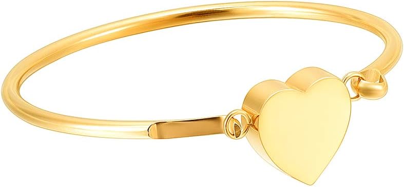 [Australia] - Heart Cremation Urn Bangle Hold Ashes of Loved Ones Memorial Jewelry -Engravable &amp;Expandable 