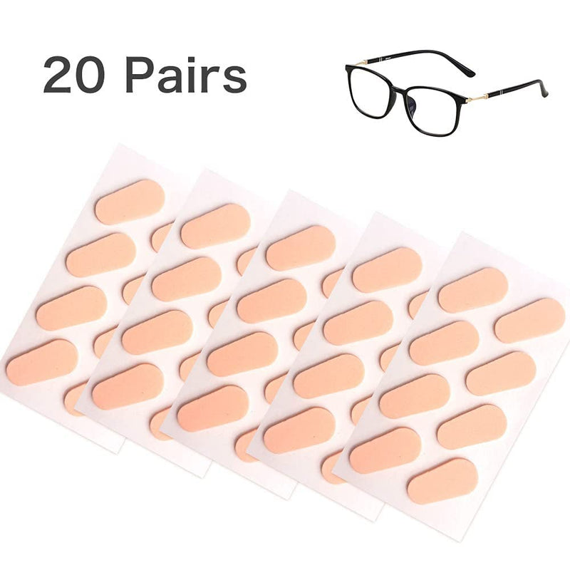 [Australia] - Eyeglass Nose Pads,20 Pairs of Soft Foam Nose Pads Cushion for Glasses, Eyeglasses, Sunglasses, (Drop-shaped/16 * 8mm) (Skin Color) Skin Color 