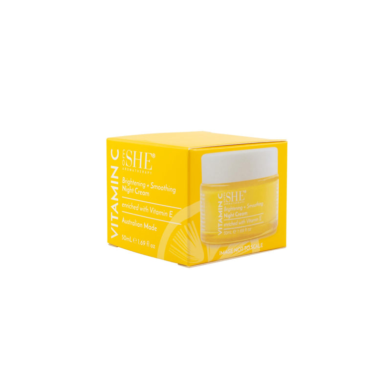 Om She Aromatherapy Vitamin C Night Cream 1.69fl oz - Brightening aand Smoothing, Squalane, Rosehip Oil. Australian Made.