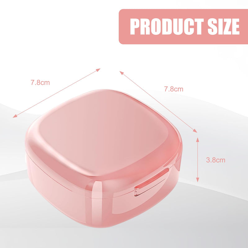 [Australia] - Braces box, set of 2, denture box, denture box, denture box, denture box, braces box with sieve, suitable for braces, dentures (white/pink) 