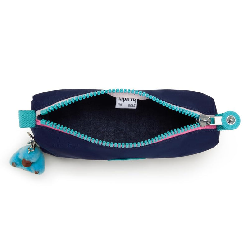 Kipling Women's Freedom Pencil Pouch, Small, Zipped, Water-Resistant, Pen Case 8.75''L x 2.5''H x 2.5''D Resort Navy