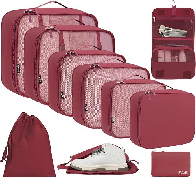 BAGAIL 10 Set Packing Cubes and Digital Luggage Scale