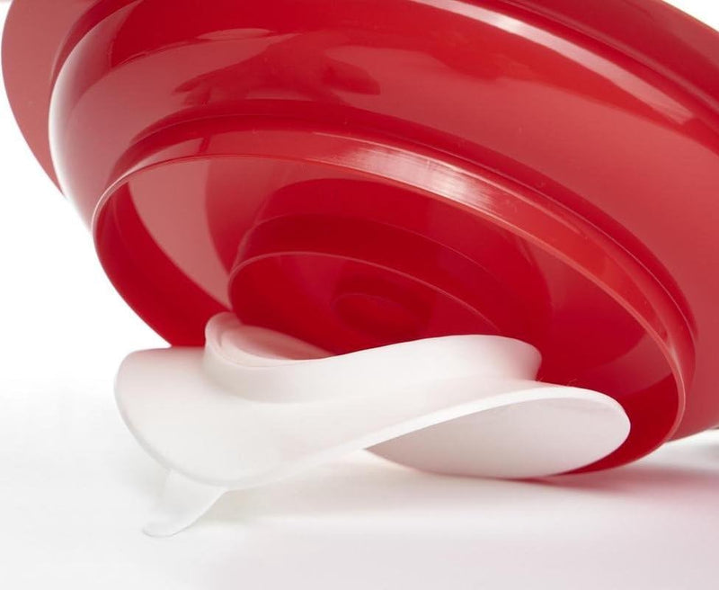 [Australia] - Spill Proof 9.2" Scoop Plate with Non-Skid Suction Base, Adaptive Self-Feeding Dinnerware for Elderly Disabled, Pack of 2 (Red Plates) Red Plates 