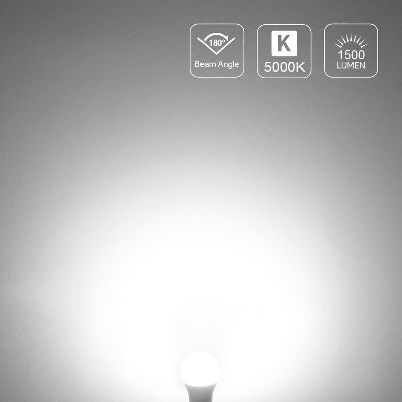 [Australia] - LE 100W Equivalent LED Light Bulbs, 14W 1500 Lumens Daylight White 5000K Non-Dimmable, A19 E26 Standard Base, 10000 Hour Lifetime, Pack of 6 