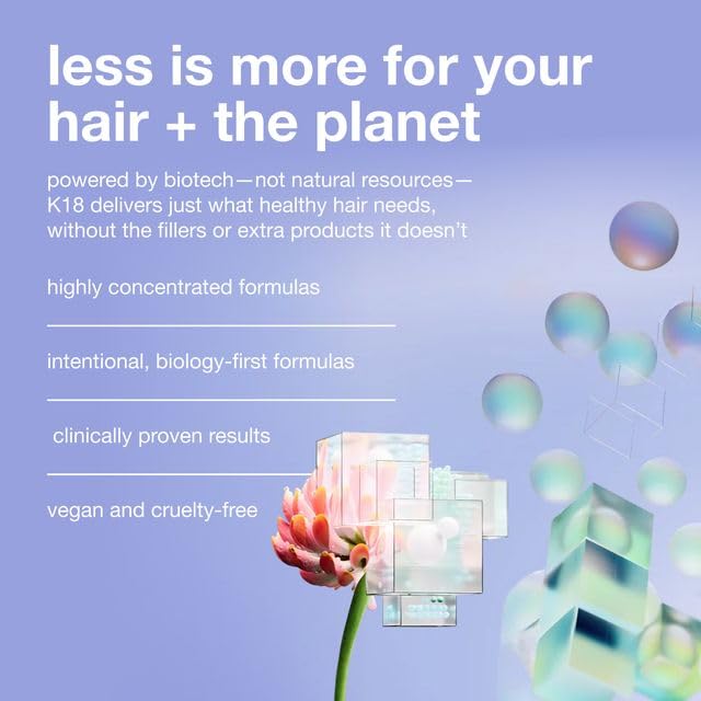 K18 Leave-In Molecular Repair Hair Mask, Patented, Lasting Repair For Dry, Frizzy, Damaged Hair, Reverse Damage In 4 Minutes From Bleach, Color, Chemical Services + Heat