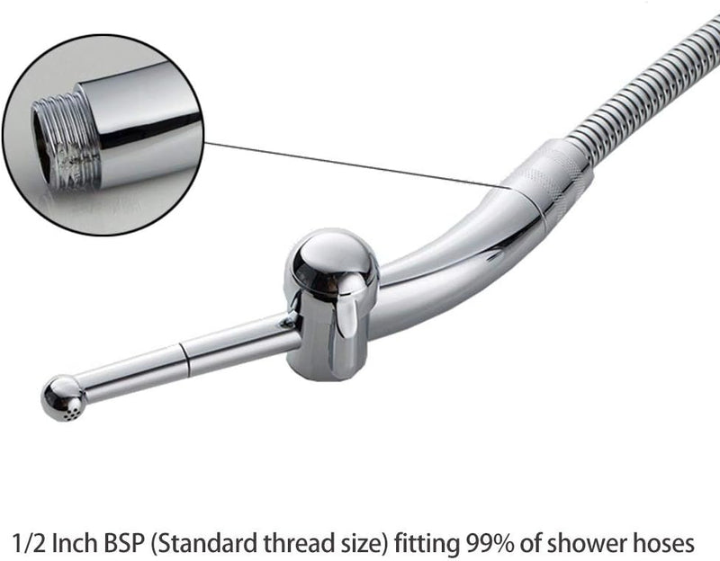 [Australia] - Clean Pass Douche Kit - Pre-Intercourse Hygiene Stainless Shower Douche Nozzle+1.5m Shower Hose+T-Adapter Water Regulator Knob L Shaped Douche/Enema Perfectly Designed for Men & Women Body Anatomy 