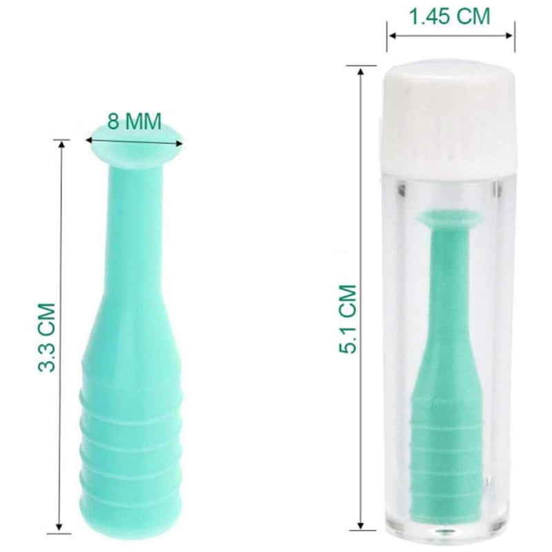 [Australia] - Bessy shop Contact Lens Sucker, Pack of 6 Suckers for Hard Lenses, Soft Contact Lens Green Inserter Remover, Simple Silicone Contact Lens Suction Cup with Bottle, Green 