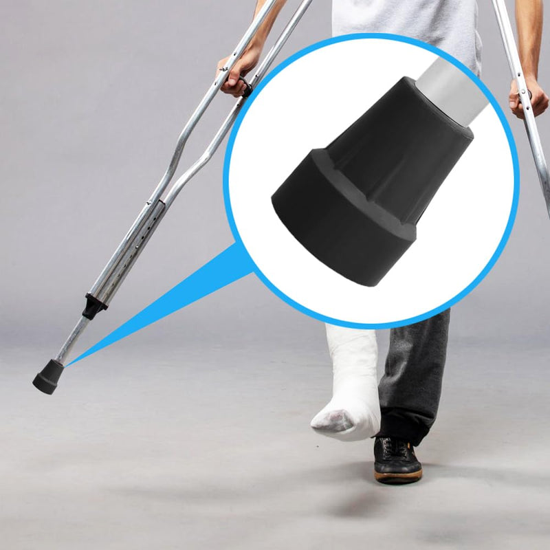 [Australia] - 4 Pack 3/4 Inch Replacement Rubber Cane Tips for Canes Crutch Walking Sticks and Walkers (Black) 0.75 Inch (4 Pack) Black 