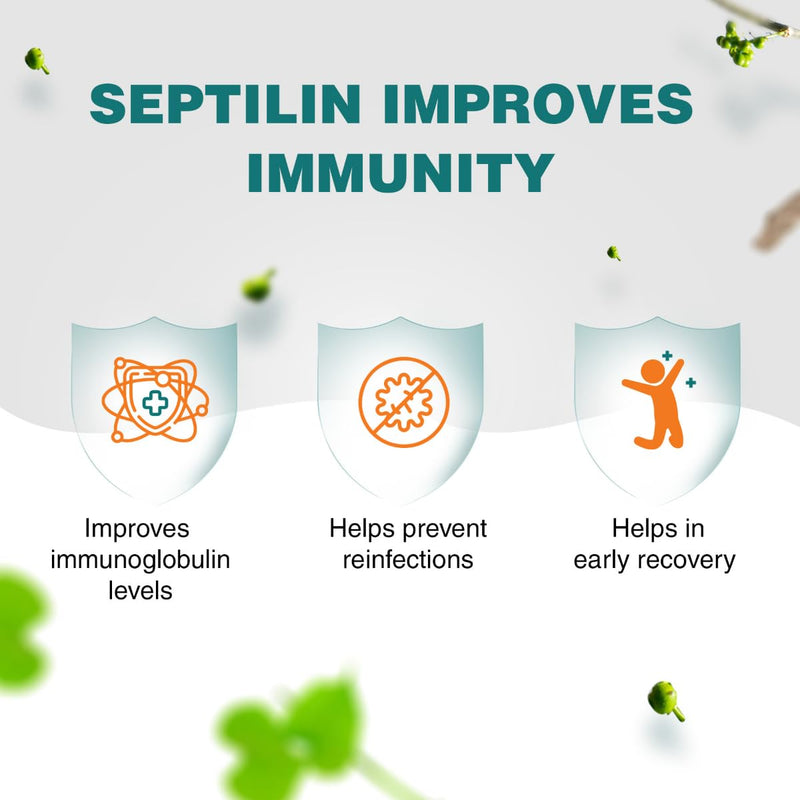 Himalaya Herbals Septilin Herbal Food Supplement, Natural Support for Immune System, Tablets with Herbal Extracts | Antioxidants Rich - 100 Capsules