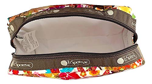 LeSportsac Sweet Wahine HAWAII EXCLUSIVE Rectangular Cosmetic Bag/Pouch Style 6511/Color K168, Hula Girls, Vibrant Tropical Paradise, Hawaiian Golden Pineapples, Colorful Palm Fronds, Aloha
