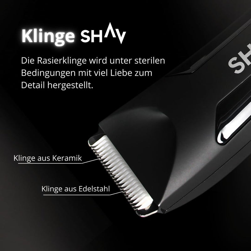 [Australia] - SHAV™ CutFree™ intimate razor for men, waterproof electric trimmer, wet/dry hair trimmer with interchangeable ceramic blade module, body groomer for intimate and body hair, men's care razor 