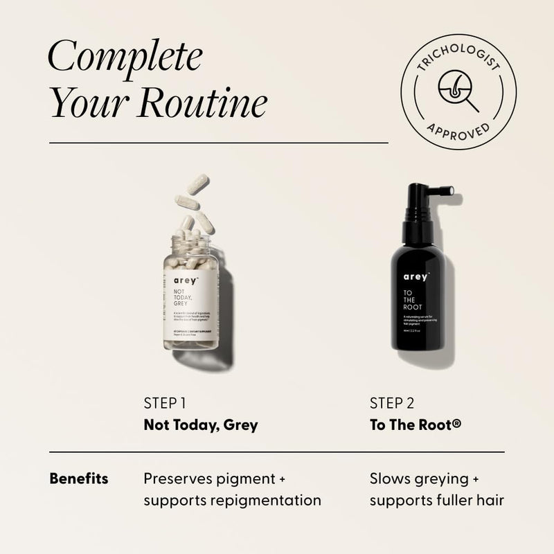 Arey Not Today, Grey Daily Hair Supplement for Women & Men, 1 Month | Slows Grey Hair Growth in 3–6 Months, Support for Thicker, Healthier Hair, Biotin, B + D Vitamins, Vegan & Gluten-Free