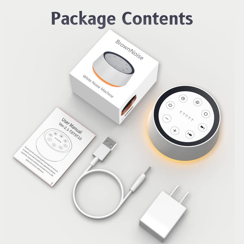 [Australia] - Brown Noise Sound Machine with 30 Soothing Sounds 12 Colors Night Light White Noise Machine for Adults Baby Kids Sleep Machines Memory Function 36 Volume Levels 5 Timers for Home Office Travel 