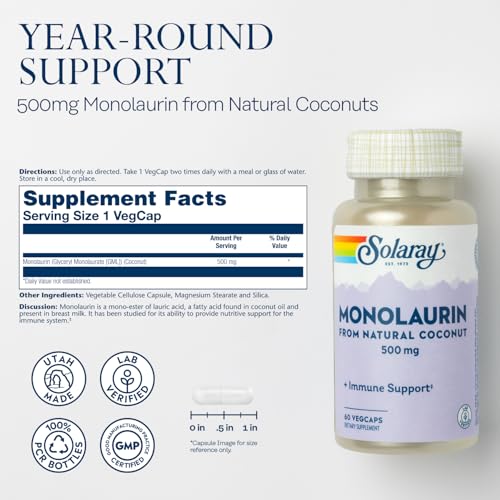 SOLARAY Vitamin C 1000mg and Monolaurin 500mg Wellness Bundle