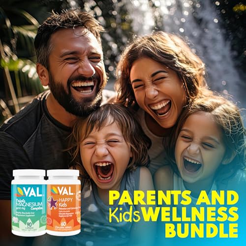 Parents and Kids Wellness Bundle - Triple Magnesium Complex for Adults & Fun Chewables for Kids - Enhanced with Vitamin B6 for Optimal Health