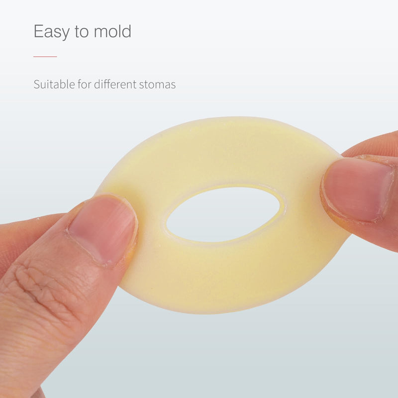 [Australia] - 10-Pack Moldable Ostomy Barrier Rings, 4mm Thickness Barrier Rings for Ostomy Bags, Sting-Free Hydrocolloid Ileostomy Elastic Ostomy Rings Secure Seal for Colostomy Bags 4mm 10PCS 