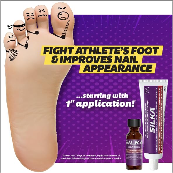 [Australia] - Silka Max Strength Antifungal Liquid & Cream Set - Powerful Relief for Toenail Fungus, Athlete's Foot, and Ringworm, Itch and Burn Relief 