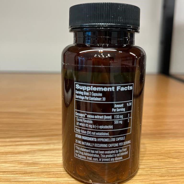 [Australia] - CocoaVia Cardio Health Supplement, 30 Day, 500mg Cocoa Flavanols, Support Heart Health, Boost Nitric Oxide, Blood Circulation, Energy, Vegan, Dark Chocolate, 60 Capsules Capsules (Pack of 1) 