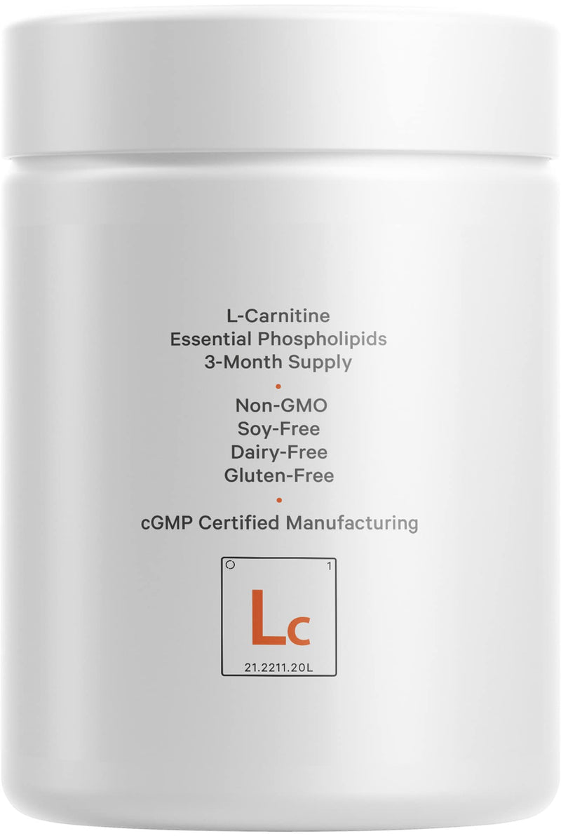 [Australia] - Codeage Liposomal L-Carnitine+ Supplement - 500 mg L-Carnitine L-Tartrate per Serving - Free-Form Amino Acid - Carnitine - Liposomal Delivery - Vegan, Non-GMO, Gluten-Free - 90 Capsules 