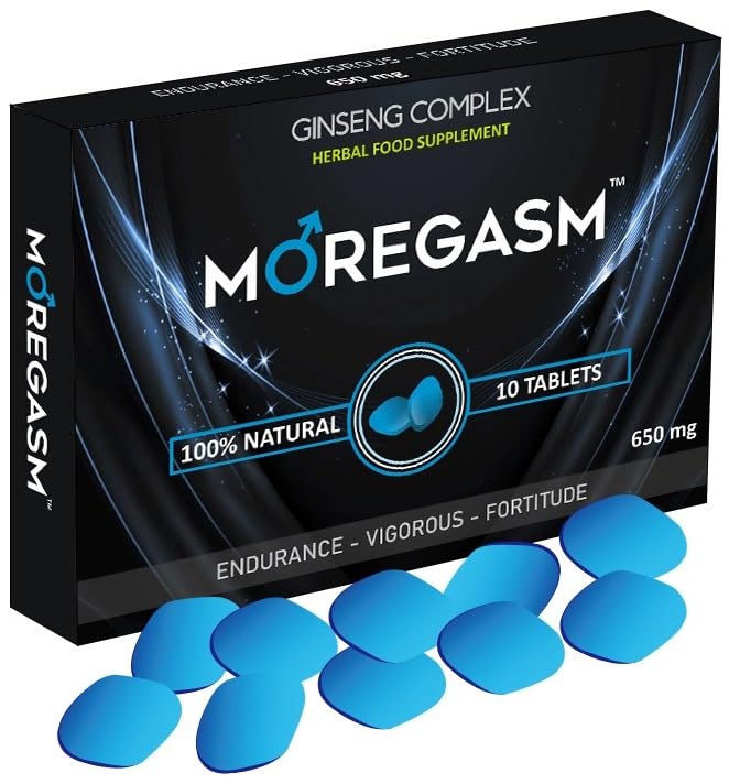 MOREGASM™ - Unleash More Longer | More Harder, More Stronger Performance | Stamina Endurance Booster Blue Herbal Supplement Tablets for Men | 10 Ginseng Tablets
