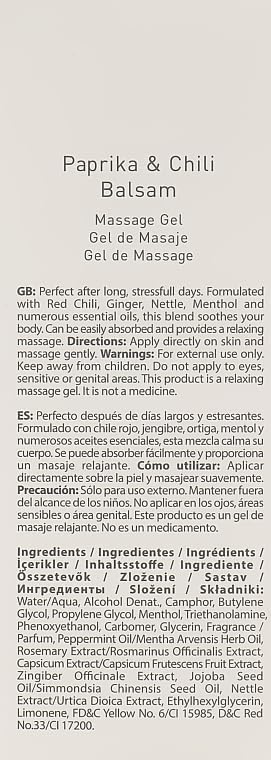 [Australia] - Paprika Thermal Body Gel ‚Äì Firming & Toning Massage Gel ‚Äì Natural Paprika Extract ‚Äì Heating Effect Slimming Gel for Abdomen, Arms & Legs ‚Äì 150 ml 