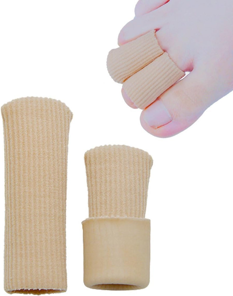 [Australia] - SOHLER 6 Packs Closed Toe Caps Finger Covers Sleeve Protectors, Elastic Fabric Lined with Soft Gel (Medium 9/16"x 2-1/2") Medium 9/16"x 2-1/2" 