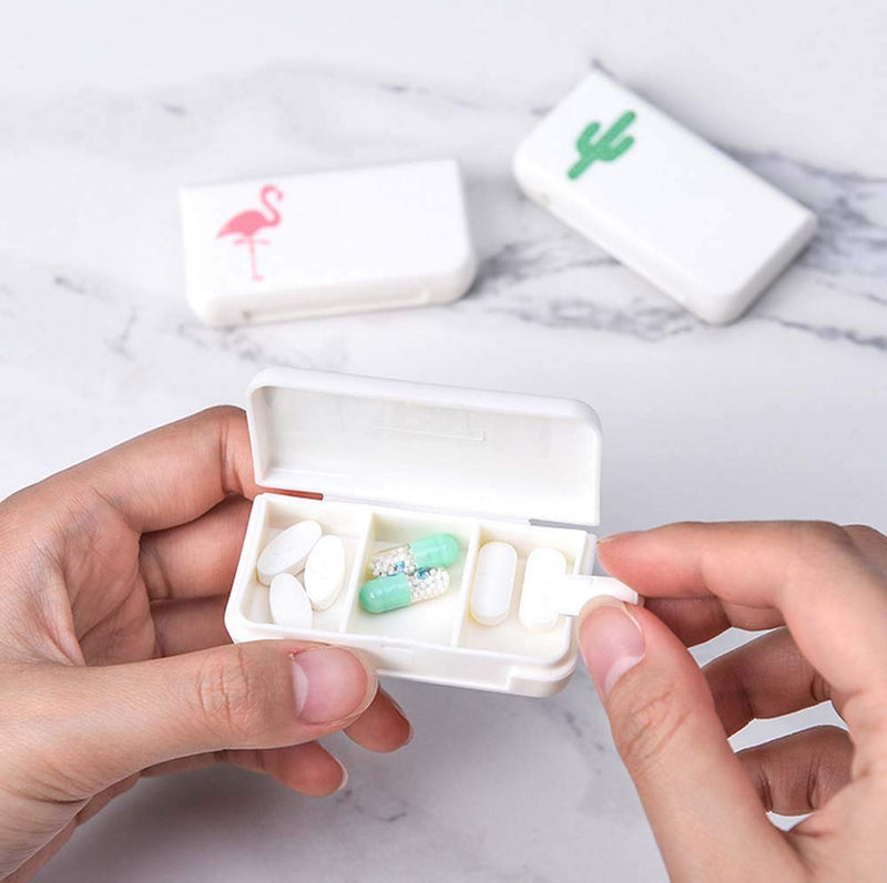 LINXI 4 Pack Small Pill Organizer, Individual Compartments Holds Vitamin, Medicine, Portable, Small Pill Container for Purse or Pocket