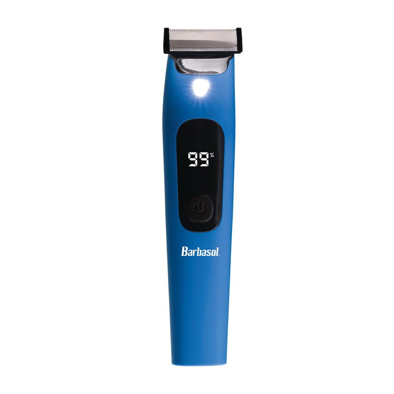 [Australia] - Barbasol Face and Body Shaver, Hybrid Face and Body Single Blade Shaver, Rechargeable with a 2 Hour Run Time, Wet or Dry Shave, LED Screen, Built in Light, Stainless Steel 