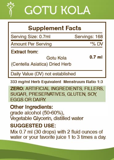 [Australia] - Secrets of the Tribe Gotu Kola Tincture Alcohol Liquid Extract, Gotu Kola (Centella Asiatica) Dried Herb (4 FL OZ) 4 Fl Oz (Pack of 1) 