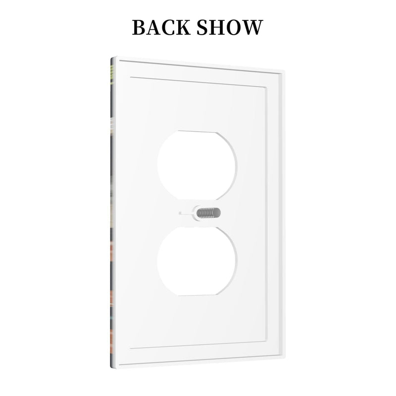 [Australia] - Boho Mushroom Forests 1 Gang Outlet Plate Covers Decorative Single Duplex Wall Plate Electrical Receptacle Light Switch Cover Art Faceplate Switchplate for Home Kids Nursery Room Decor 1 Gang Duplex Wall Plate/Mid Boho Mushroom Kids 