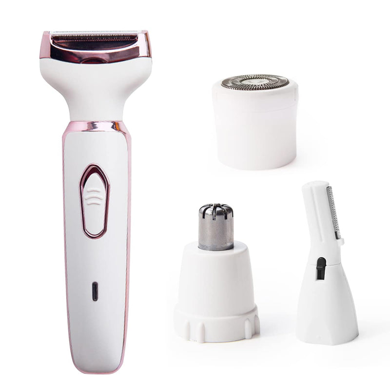 [Australia] - Electric Razor for Women,Hair Trimmer for Face Nose Eyebrow Beard Mustache Arm Leg Armpit Bikini,Painless Rechargeable Portable 4 in 1 Womens Body Shavers Set 