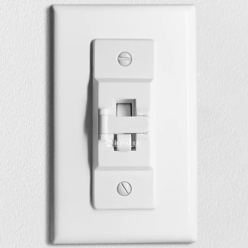 [Australia] - Light Switch Guard, ILIVABLE Optional Wall Plate Cover Switch ON or Off Protects Your Lights or Circuits from being Accidentally Turned On or Off (Not Child Proof) 2 Pack White 