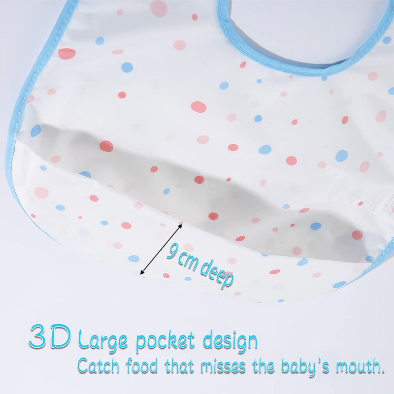[Australia] - Baby bibs Waterproof Toddler bib - Feeding bib with Pocket for Infant Boy Girl Washable 6-36M Color19 4pack 