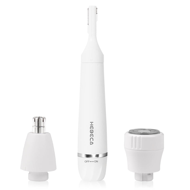 Facial Hair Removal for Women, 3-in-1 Electric Eyebrow Ear Nose Trimmer, & Facial Hair Trimmers Wet/Dry, Waterproof & Rechargeable Painless Women's Face Trimmer Portable for Travel