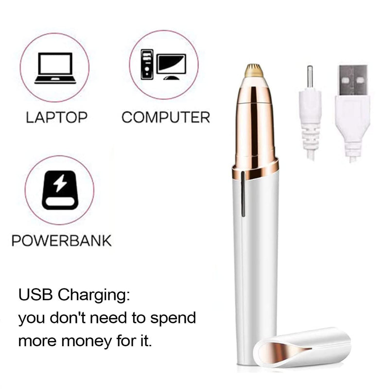 [Australia] - Eyebrow Trimmer for Women, Trimmer Electric, Portable Eyebrow Removal, Precision Eyebrow Trimmer Painless for Face, Eyebrows, Lips, Nose (White) 