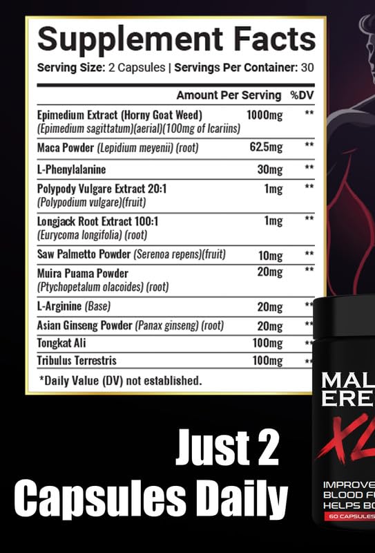 [Australia] - MalePlus Performance - Volume Booster - Pills for Men - 3rd Party Lab Tested | for Fast Acting Blood Flow, Vigor, Drive & Size EnIargement | HornyGoat Weed & Maca, Tribulus 60 Capsules 