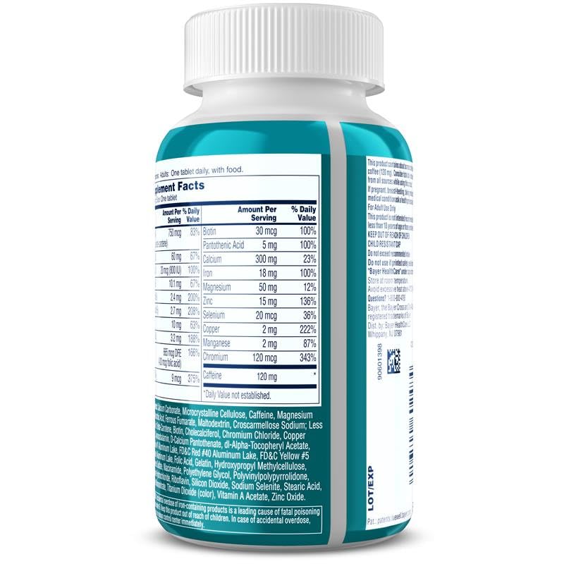 One A Day Women's Active Metabolism Daily Essential, Multivitamin for Women, Metabolism Support, Vitamins for Women with All 8 B-Vitamins, Vitamin D, Magnesium & More,120 Count 120 Count (Pack of 1)