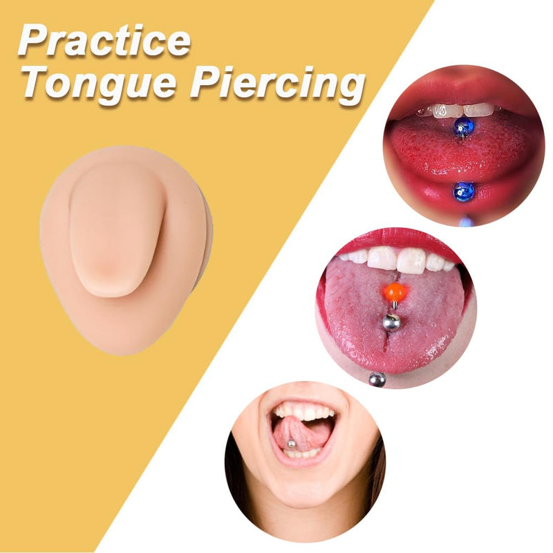 [Australia] - Soft Silicone Model Body Part Displays Set- Gakonp 7pcs Piercing Practice Body Parts with 1pcs Display Stand for Piercing Ear Nose Mouth Tongue and Belly Button Model Piercing Practice Kit 