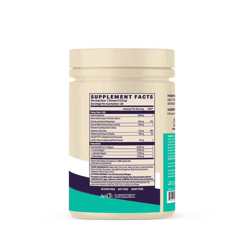 [Australia] - Podium Nutrition, Instantized BCAA Powder, Hydro and Salt 2025, 30 Servings, Electrolytes, Hydration, Recovery (Peach Mango) Peach Mango 